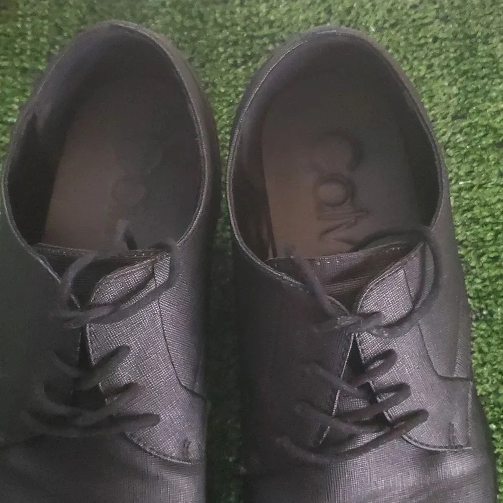 Calvin Klein Mens Dress/Casual Textured Look Tie Shoes